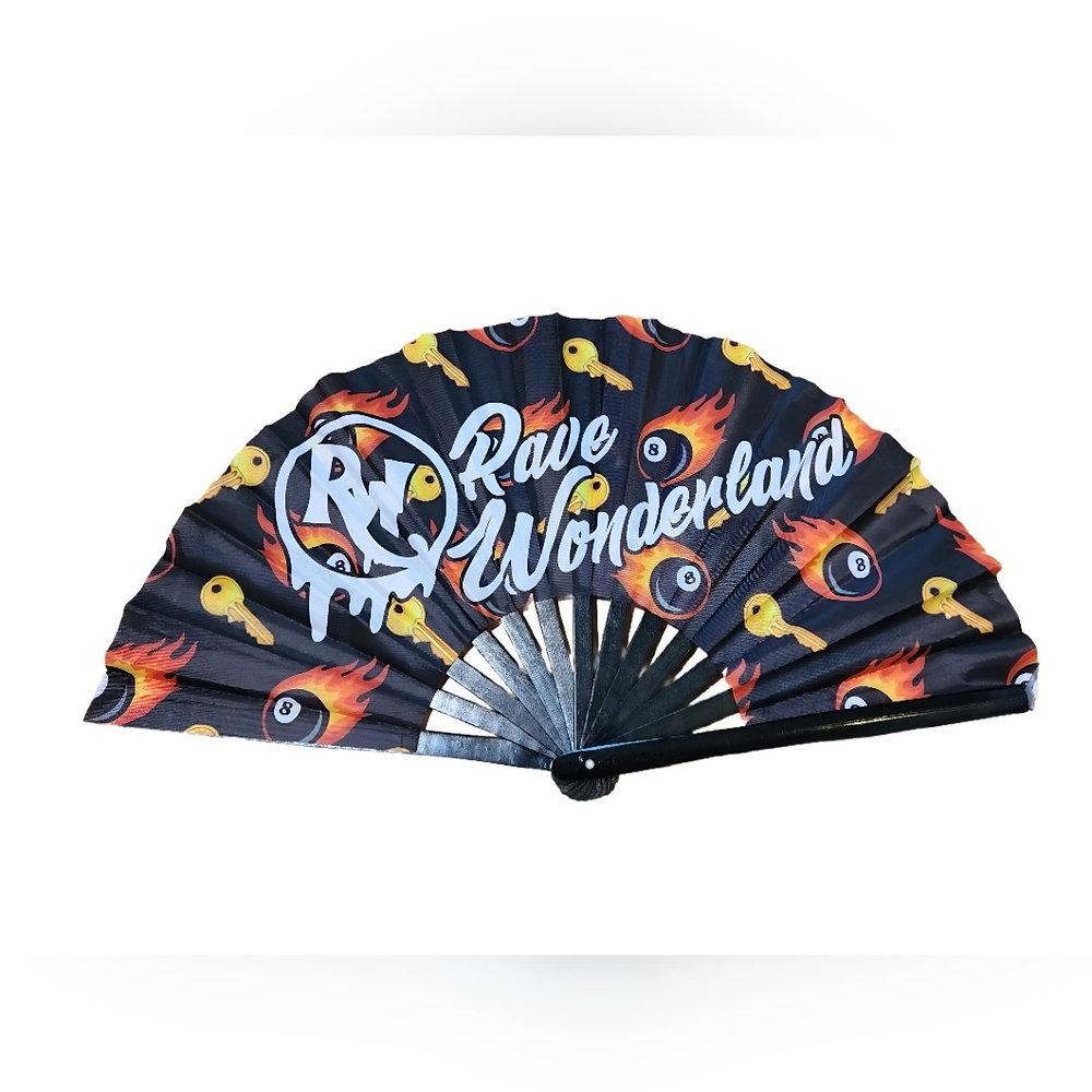 Rave Wonderland Black and Multicolor Fan
